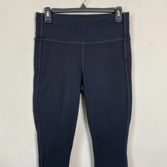 Athleta High Rise Sublime 7/8 Tight Leggings Women's Medium Black Cutout Active - Picture 8 of 16